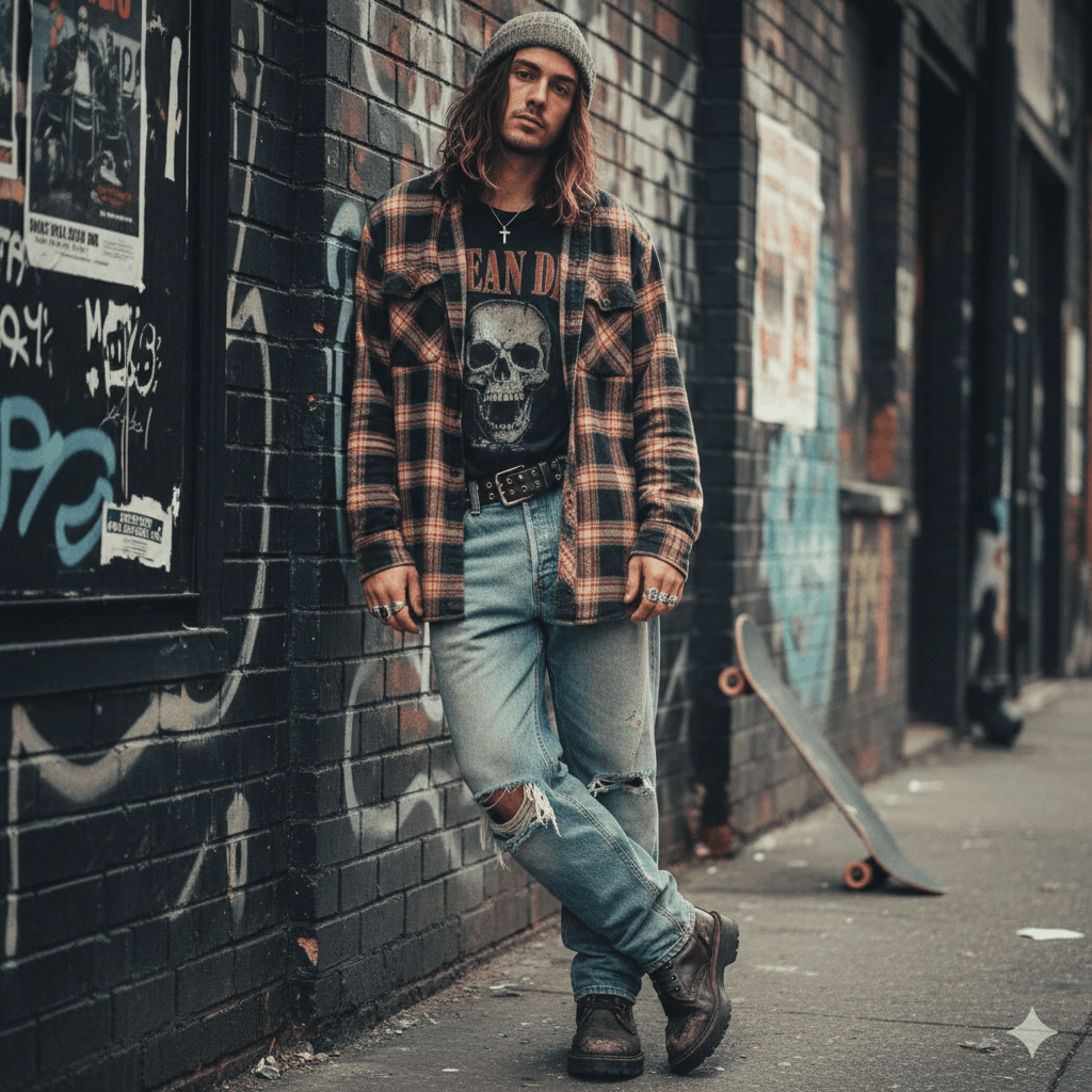 Grunge Look 90er Männer Ideen 2026