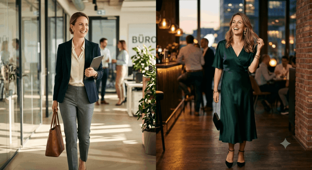 Desk to Dinner In 3 Schritten vom Business-Look zum Abend-Outfit 2026